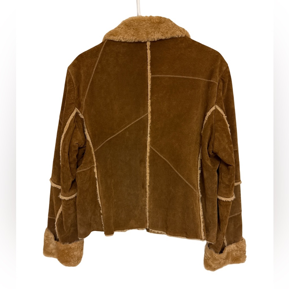 Winlit Genuine Leather Faux Fur Trim Jacket Women’s XL Brown - Picture 2 of 10